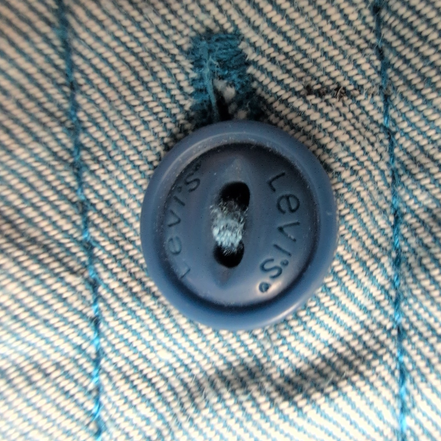 Chemise Levi's L Bleu Clair Moucheté 100% Coton Logo Manches Courtes