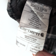Chemise Carhartt M Flanelle Verte Grise Carreaux 100% Coton 2 Poches