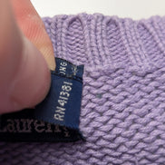 Pull Polo by Ralph Lauren col rond lilas violet logo multicolore coton L