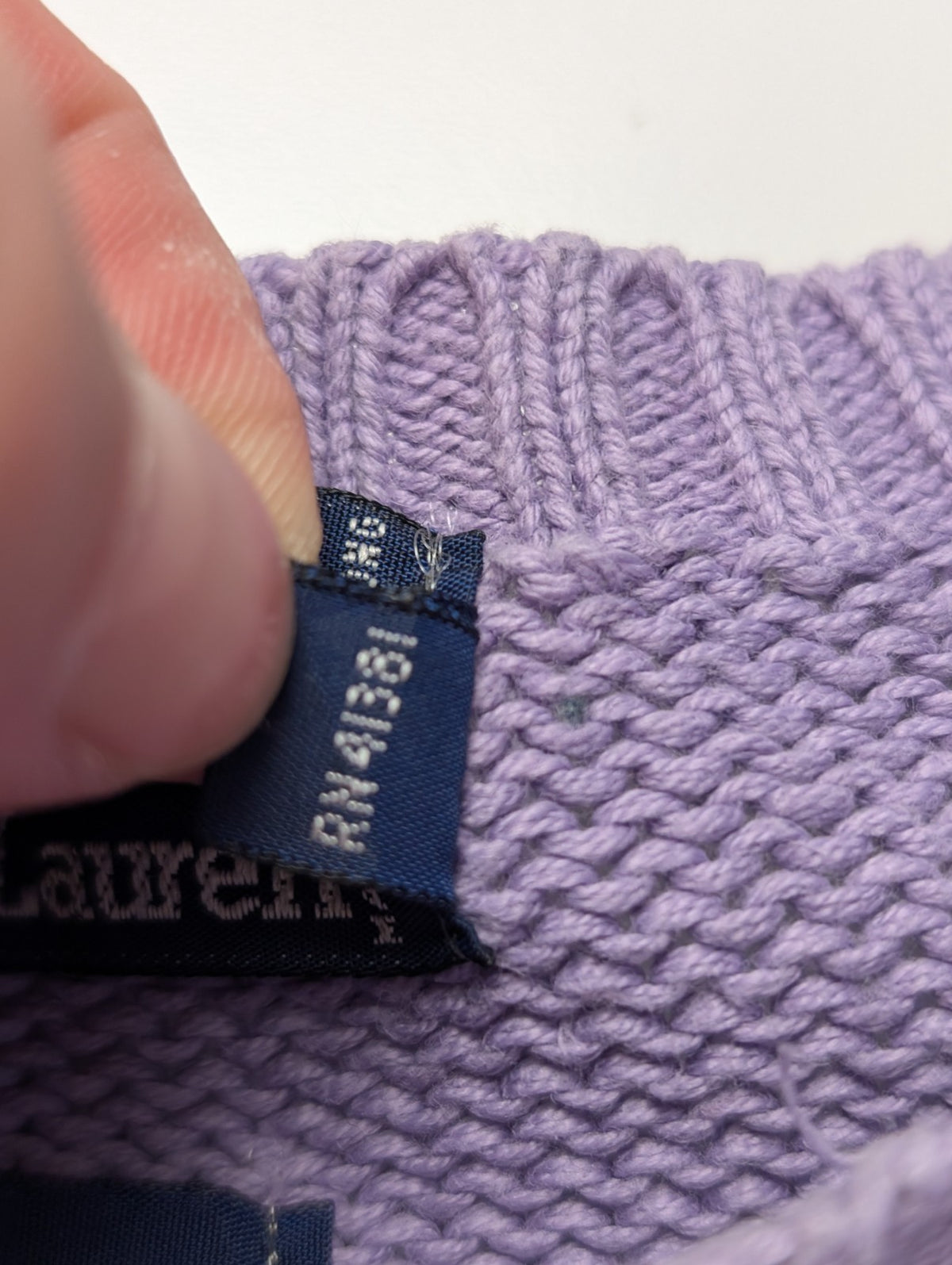 Pull Polo by Ralph Lauren col rond lilas violet logo multicolore coton L