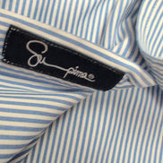 Chemise Lands' End XXL 3XL Supima Oxford Rayures Bleues Poche manches longues