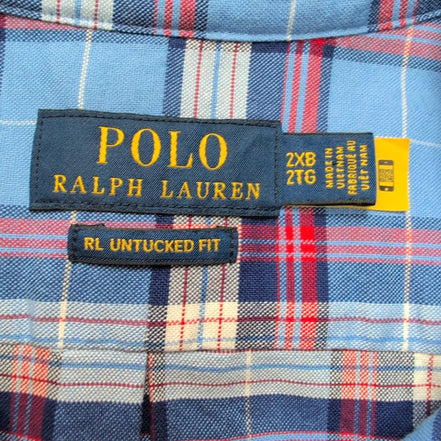 Chemise Ralph Lauren 2XL Big XXL 3XL Bleu Blanc Rouge Logo Marron QR Code