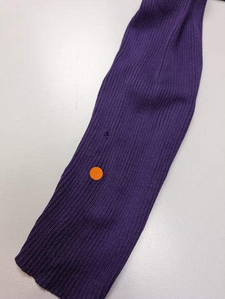 Pull LAUREN Ralph Lauren S violet 100% soie col à volants maille côtelée