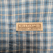 Chemise CHAPS Ralph Lauren bleue à carreaux manches courtes taille M #13e