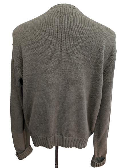 Pull POLO Ralph Lauren - Vert Kaki - Logo Bordeaux Col rond Taille L