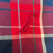 Chemise Nautica XL Made in Mauritius Carreaux Rouge Bleu manches longues