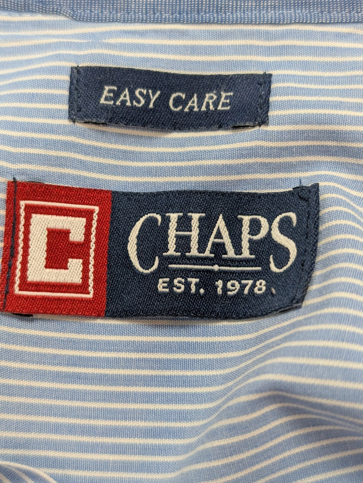Chemise CHAPS bleu à rayures taille L #257ms