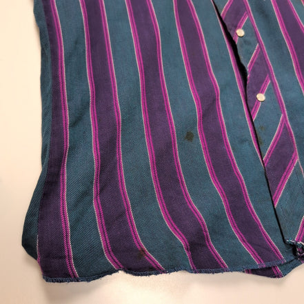 Chemise Wrangler Western Vintage M Vert Violet Pression Cowboy