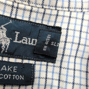 Chemise Ralph Lauren M Carreaux Bleu Blanc Oxford Button Down Shirt Vintage