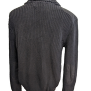 Pull chaud Polo Ralph Lauren Épais Noir Col Boutonné Coudières Taille S