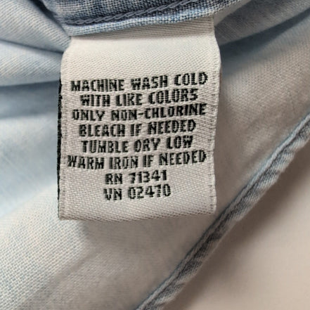 Chemise L.L. BEAN Homme XL Bleu Clair Effet Jean Manches Courtes Poche