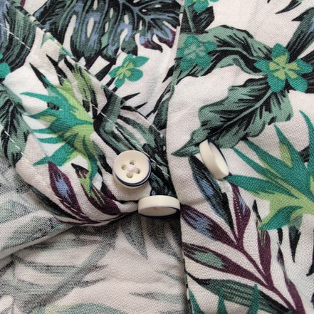 Chemise hawaïenne DJ&C XL feuillage vert 100% rayonne manches courtes
