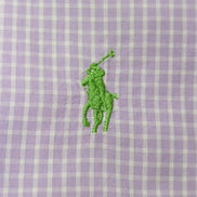 Chemise Ralph Lauren Homme M Violet Carreaux Gingham Manches Longues Custom Fit