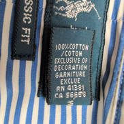 Chemise Ralph Lauren L Tall Bleue Rayures Logo Jaune Manches Longues