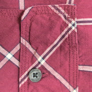 Chemise Wrangler stretch manches courtes bordeaux à carreaux 2 poches 3XL / 4XL