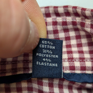 CHEMISE TOMMY HILFIGER L XL Bordeaux Carreaux Stretch Regular Fit