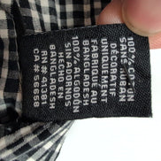 Chemise Chaps M noir blanc petits carreaux 100% coton manches longues