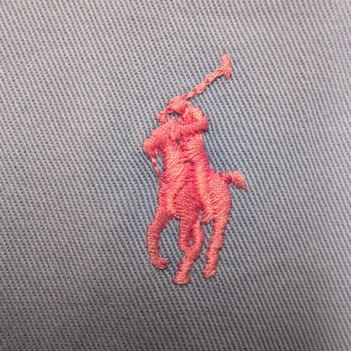 Chemise Ralph Lauren XL Blake Bleu Oxford Logo Rose Coton Épais Manches longues