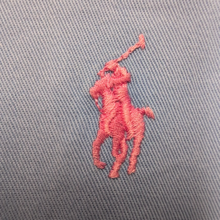 Chemise Ralph Lauren XL Blake Bleu Oxford Logo Rose Coton Épais Manches longues