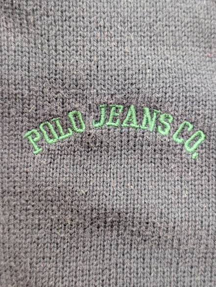 Pull Chaud Vtg Polo Ralph Lauren Jeans Co Bicolore Bleu Marine/Vert Col Rond XL