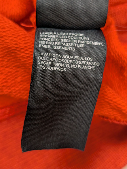 Sweat à Capuche TOMMY HILFIGER Homme XL Orange Vintage Fit Logo Brodé Rare