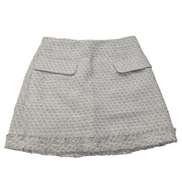 Mini Jupe Femme M Cubic Gris Blanc Doublée Chaude Neuve Sans Étiquette