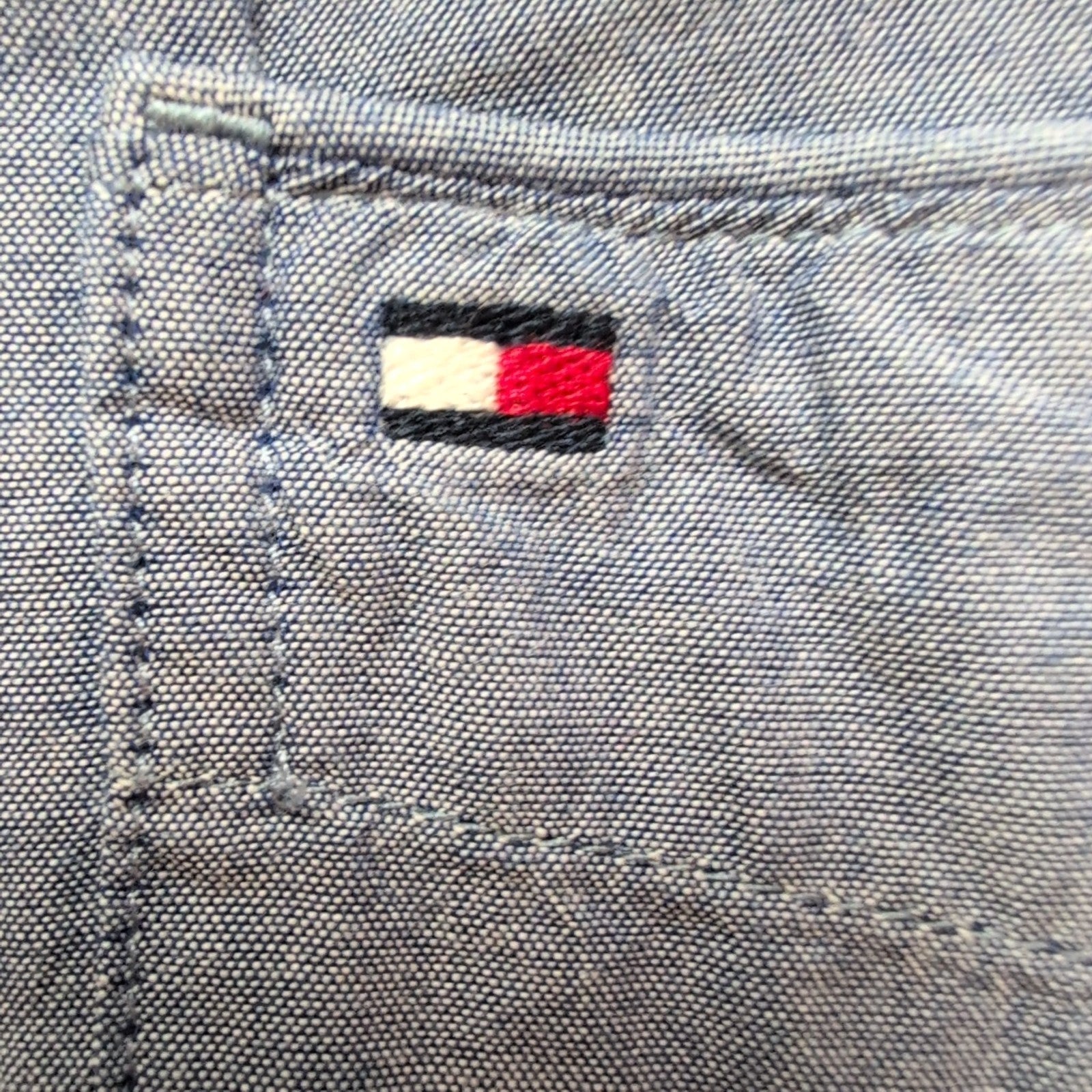 Chemise Tommy Hilfiger Manches Courtes Bleue à Poche Taille XL