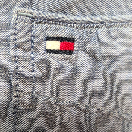 Chemise Tommy Hilfiger Manches Courtes Bleue à Poche Taille XL