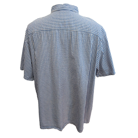 Chemise L.L. BEAN Homme XXL Bleu Blanc Rouge à Carreaux Manches Courtes Poche