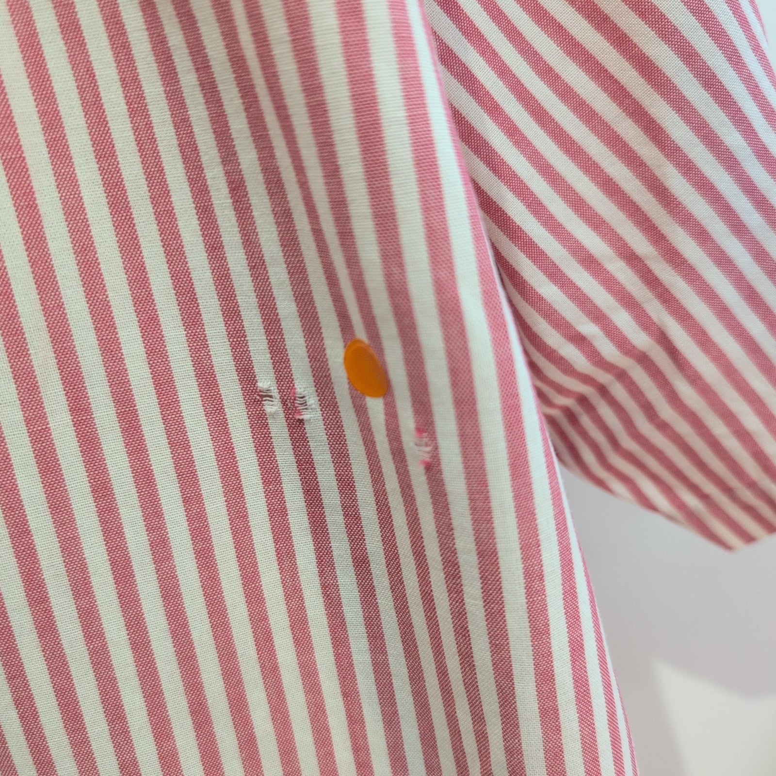 Chemise Docker's Manches Courtes Rayée Rouge - Taille XL (taille comme 2XL)
