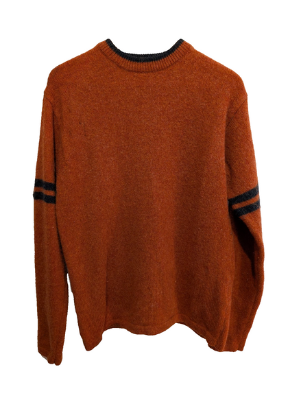 Pull Woolrich John Rich & Bros M Orange 100% Laine Woolmark Rayures