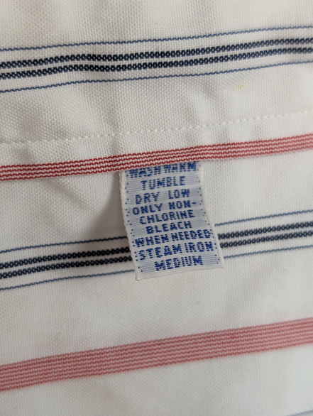 Chemise Polo Ralph Lauren Shirt XL Rayée Rouge Bleu Coton Col Classique