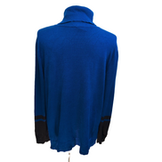 Pull fin col roulé Calvin Klein bleu et noir Femme Taille L