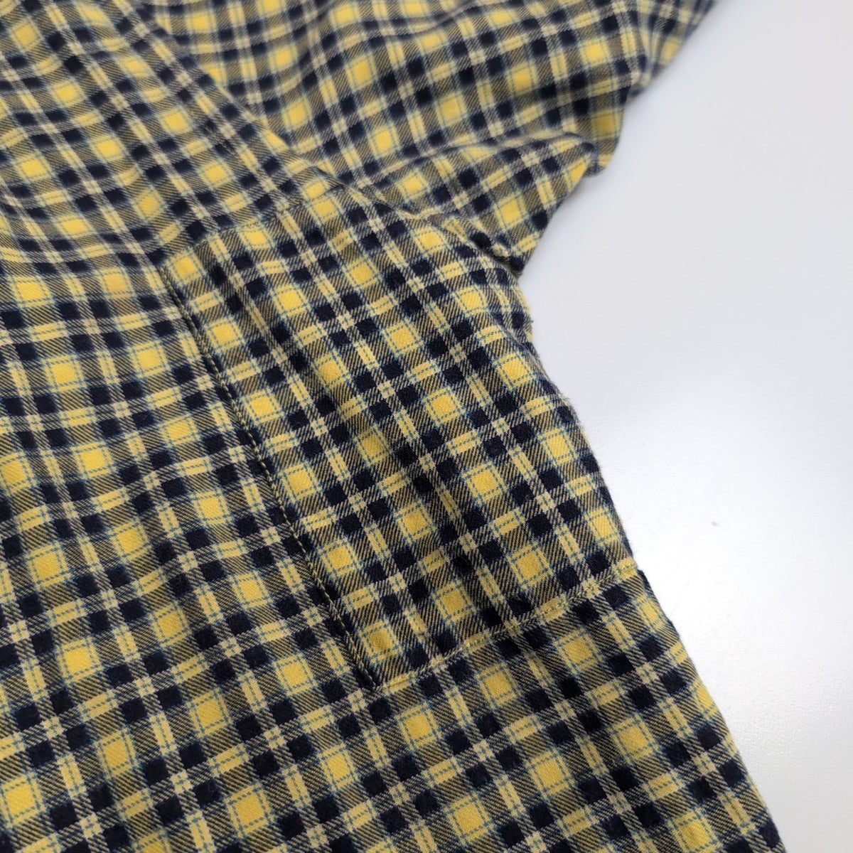Nautica chemise flanelle manches courtes jaune bleu carreaux taille XL XXL