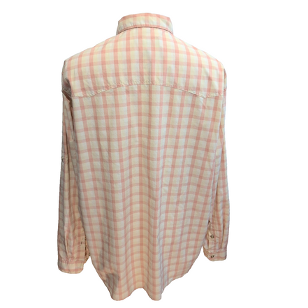 Chemise Patagonia XL Saumon Crème Carreaux Nylon Recyclé Poches Zip