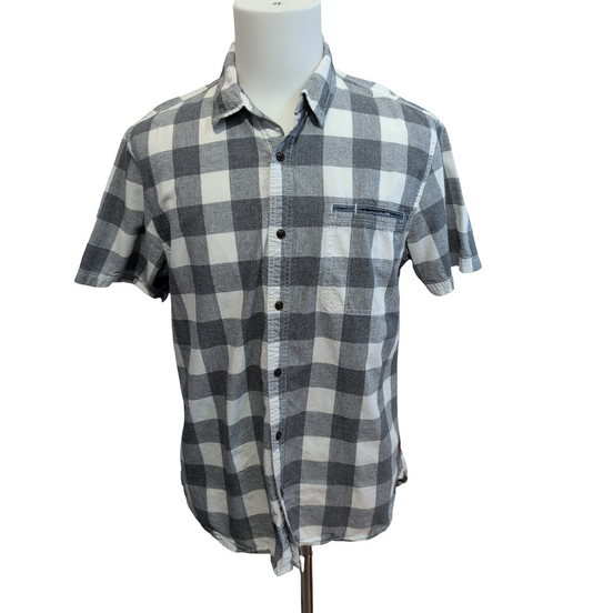Chemise LEVI'S Homme L Grise et Blanche à Carreaux Manches Courtes
