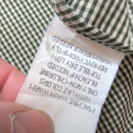 Chemise LL Bean kaki micro carreaux 100% coton 1 poche L