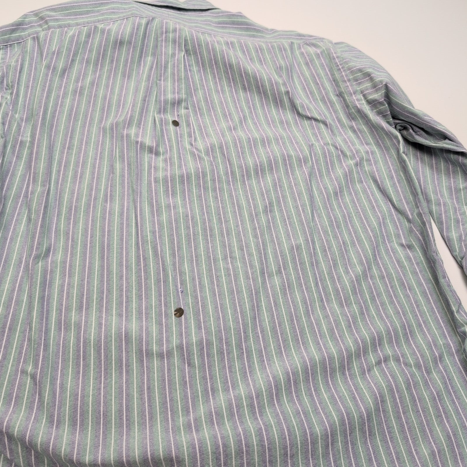 Chemise Ralph Lauren Yarmouth M/L Oxford Rayures Bleu Vert Button Down Shirt