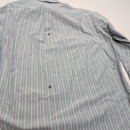 Chemise Ralph Lauren Yarmouth M/L Oxford Rayures Bleu Vert Button Down Shirt