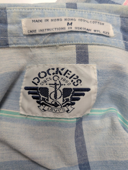Chemise manches courtes Dockers bleu et rose à carreaux taille M #187msch