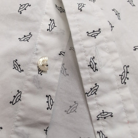 Chemise Levi's XL Blanche UFO OVNI Motif Coton Poche Manches Courtes