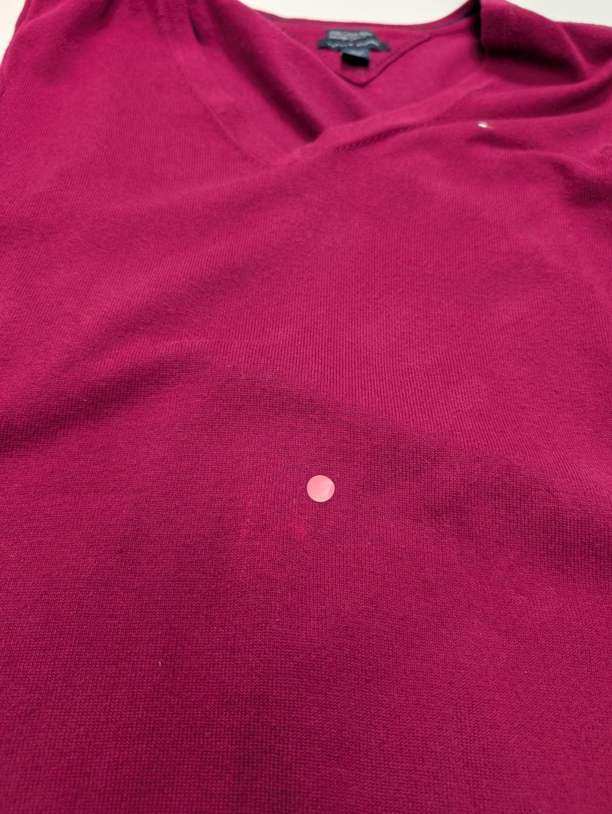 Pull fin sans Manche Tommy Hilfiger Fuchsia - Coton Pima - Taille XL Femme