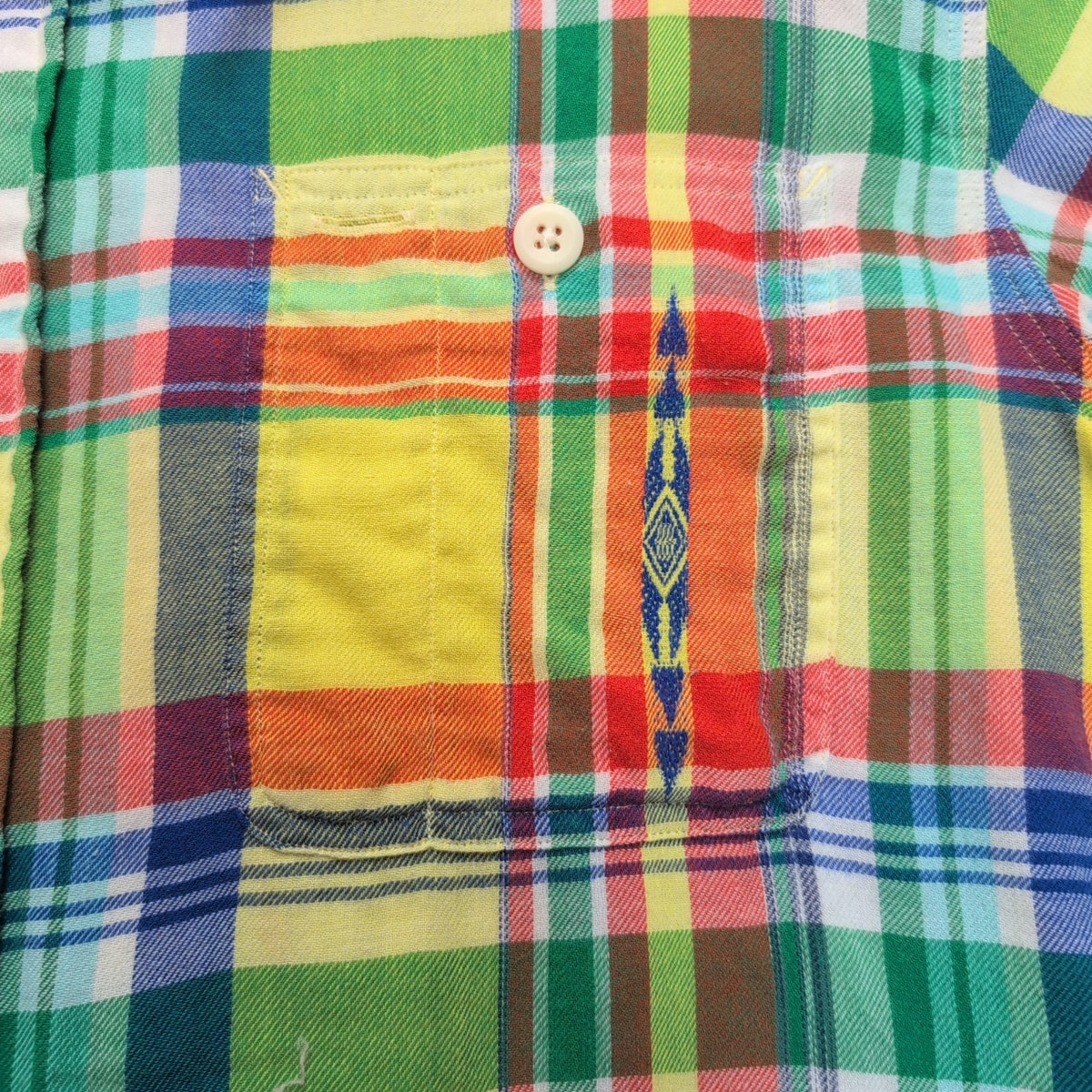Chemise Polo Ralph Lauren M Multicolore Aztèque Carreaux 2 Poches Coton