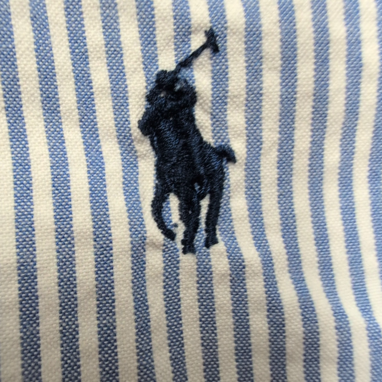 Chemise Ralph Lauren S Bleue Rayures Logo Bleu Manches Courtes