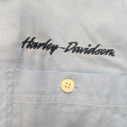 Chemise Harley Davidson M Bleu Logo Manche Brodé 2 Poches manches longues