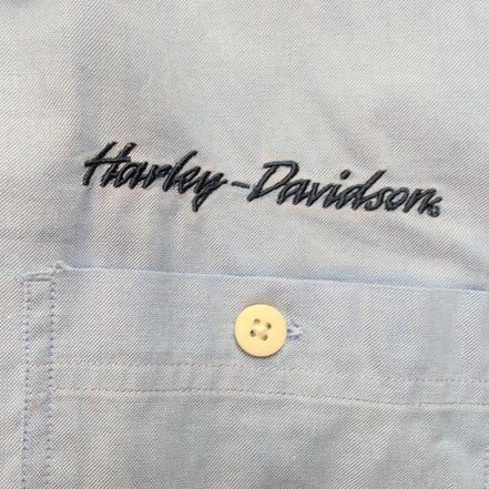 Chemise Harley Davidson M Bleu Logo Manche Brodé 2 Poches manches longues
