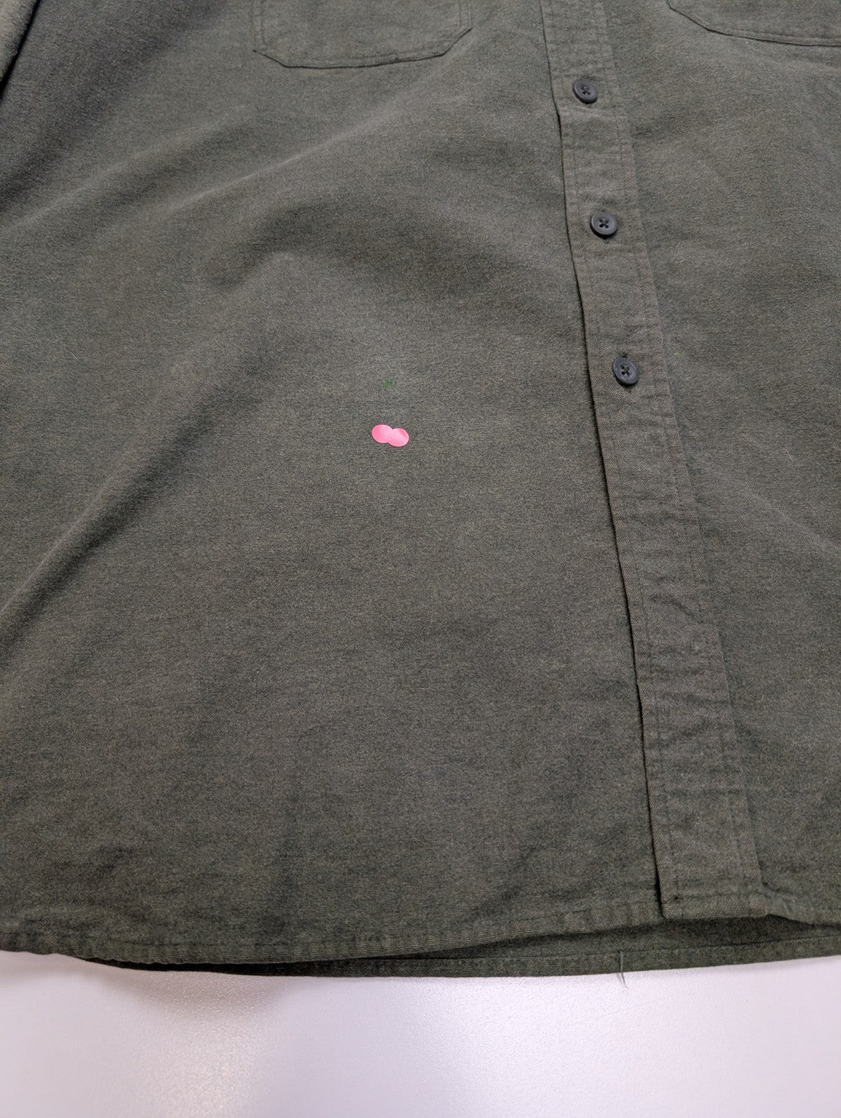 L.L. Bean XXL Chemise Chamoisette Flanelle Épaisse Vert Kaki Workwear