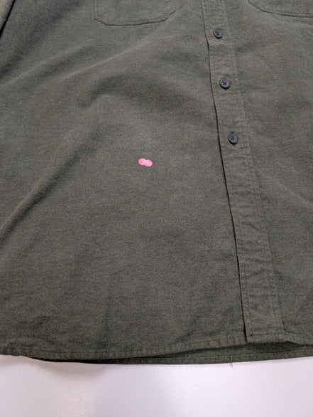L.L. Bean XXL Chemise Chamoisette Flanelle Épaisse Vert Kaki Workwear