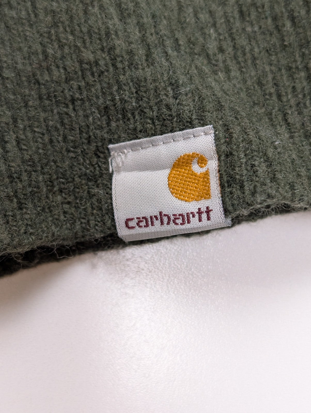 Pull CARHARTT Épais 80% Laine d'Agneau Vert Kaki Femme Taille L (Petit)