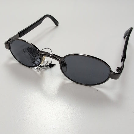 Lunettes de soleil Y2K Rétro Chic Ovales Branches Larges noir brillant